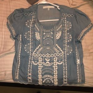 Denim beaded top